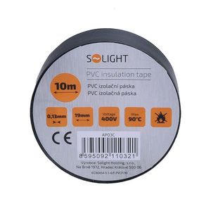 Solight Izolačná páska 19mm x 0, 13 mm x 10m, čierna AP03C vyobraziť