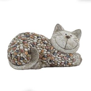 Záhradná dekorácia Mačka s kamienkami, 32 x 18 x 18 cm vyobraziť