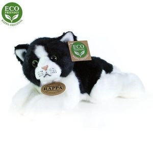 Eco-Friendly Rappa mačka bielo-čierna ležiaca 16 cm vyobraziť