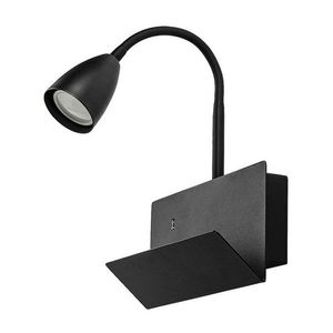 Rabalux 71089 nástenná lampa s odkladacím priestorom Tacito, čierna vyobraziť