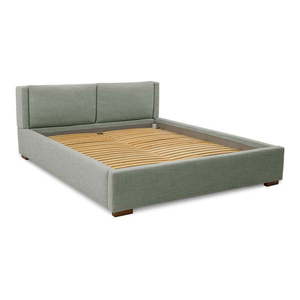 Sivá čalúnená dvojlôžková posteľ s úložným priestorom a roštom 140x200 cm Dreamer – Scandic vyobraziť