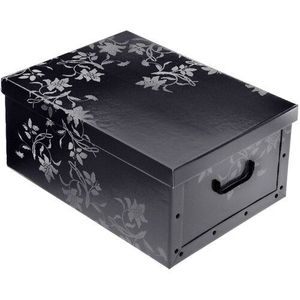 Úložný box s vekom Ornament 51 x 37 x 24 cm, čierna vyobraziť