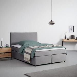 Boxspringová posteľ s toperom, 140x200 Cm, Sivá vyobraziť