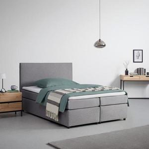 Boxpringová posteľ s toperom 140x200 Cm, Sivá vyobraziť
