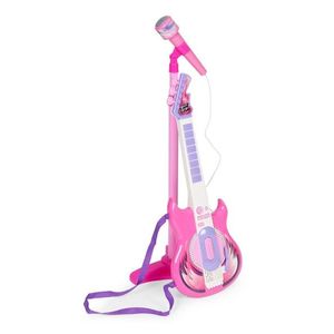 Dětská elektrická kytara se stojanem a mikrofonem Deciz růžová vyobraziť