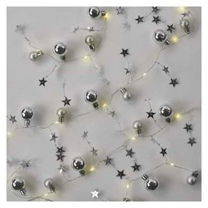LED vánoční girlanda Stříbrné koule s hvězdami 1, 9 m teplá bílá vyobraziť