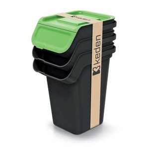 Sada 3 odpadkových košů KADDI s filtrem 3 x 25 L černá vyobraziť
