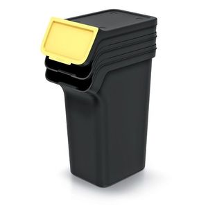 Sada 3 odpadkových košů STACKBOXER Q 3 x 25 L černá vyobraziť