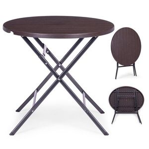 Skládací zahradní stolek UNTULYA 79 cm hnědý vyobraziť