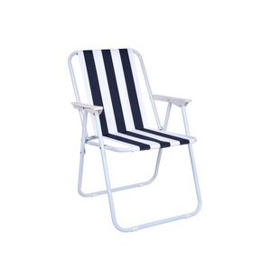 Skladacia stolička Alan - modrá a biela vyobraziť