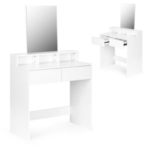 Toaletní stolek Pretty se zrcadlem a zásuvkami bílý vyobraziť