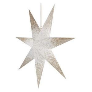 Vánoční papírová hvězda PINKI zlaté třpytky 60 cm bílá vyobraziť