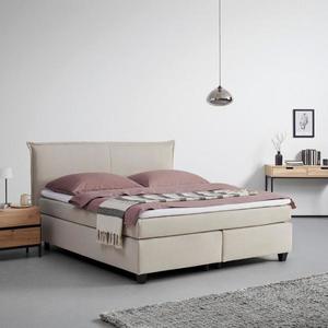 Boxspringová posteľ s toperom 180x200 Cm, Béžová vyobraziť