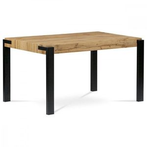 AUTRONIC HT-725 OAK jedálenský stôl 140x88x76, doska MDF dekor divoký dub, kov čierny mat vyobraziť