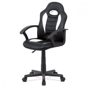 AUTRONIC KA-V107 WT kancelárska stolička, biela-čierna ekokoža, výšk. nast., kríž plast čierny vyobraziť