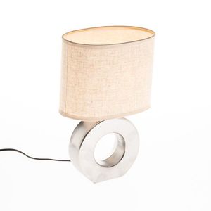 Moderná stolová lampa béžová s oceľou - Tohu vyobraziť