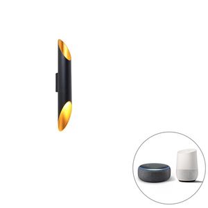 Inteligentné nástenné svietidlo čierne 5, 6 cm vrátane 2 Wifi GU10 - Organo vyobraziť