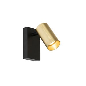 Nástenné svietidlo čierne so zlatým nastaviteľným vypínačom - Jeana Luxe vyobraziť