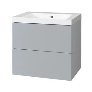 MEREO - Aira, kúpeľňová skrinka s umývadlom z liateho mramoru 61 cm, šedá CN730M vyobraziť