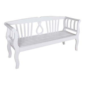 Biela drevená záhradná lavica Arcadia – Garden Pleasure vyobraziť