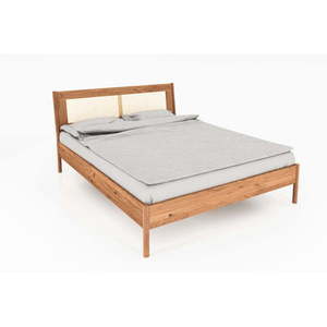 Dvojlôžková posteľ z dubového dreva s ratanovým čelom 140x200 cm Pola - The Beds vyobraziť