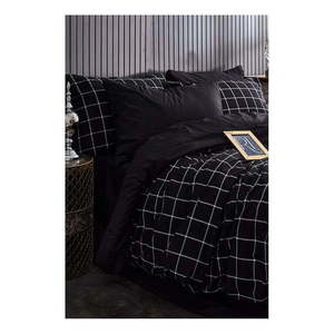 Čierne 4-dielne predĺžené obliečky na dvojlôžko s plachtou 200x220 cm Geometric – Mila Home vyobraziť