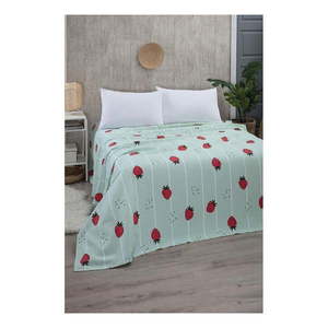 Bavlnený pléd v mentolovej farbe 170x230 cm Strawberry – Mila Home vyobraziť