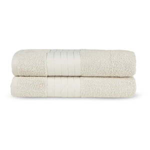 Béžové froté bavlnené osušky v súprave 2 ks 70x140 cm – Good Morning vyobraziť