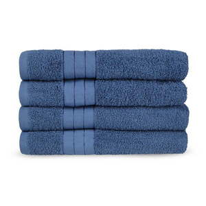 Modré froté bavlnené uteráky v súprave 4 ks 50x100 cm – Good Morning vyobraziť
