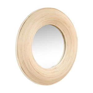 Nástenné zrkadlo s bambusovým rámom ø 60 cm Blush – Hübsch vyobraziť