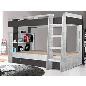 Dvojposchodová posteľ so zásuvkami Tablo 90x200 cm, šedá/enigma% vyobraziť