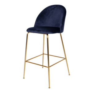 Sconto Barová stolička LOESONNI modrá/zlatá vyobraziť