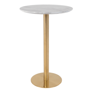 Sconto Barový stôl BULZONU biely mramor/zlatá vyobraziť