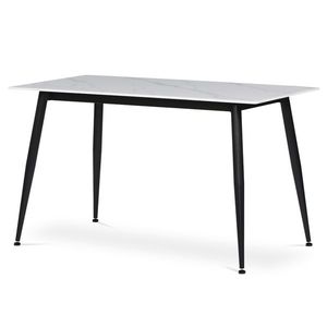 Sconto Jedálenský stôl LUCIAN biely mramor/čierna, šírka 130 cm vyobraziť