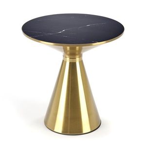 Sconto Prístavný stolík TRABICO čierny mramor/zlatá vyobraziť