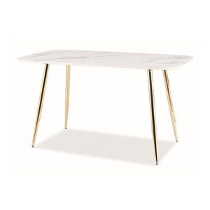 Sconto Jedálenský stôl CIRIS biely mramor/zlatá vyobraziť