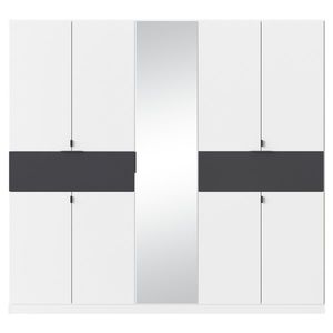 Sconto Šatníková skriňa TICAO IV alpská biela/metalická sivá, šírka 226 cm vyobraziť