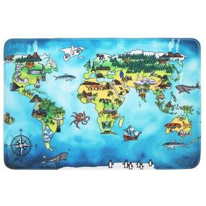 Sconto Detský penový koberec WORLD MAP viacfarebná, 77x117 cm vyobraziť