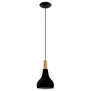 Sconto Závesné svietidlo SABINAR čierny kov/svetlé drevo, priemer 18 cm vyobraziť
