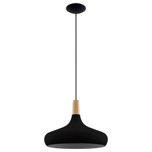 Sconto Závesné svietidlo SABINAR čierny kov/svetlé drevo, priemer 40 cm vyobraziť