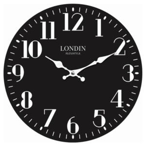 Sconto Nástenné hodiny PRINT čierna, ⌀ 34 cm vyobraziť