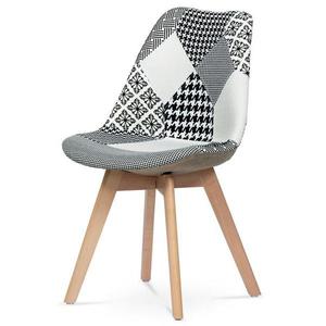 Sconto Jedálenská stolička ADERYN čierna/biela, patchwork vyobraziť