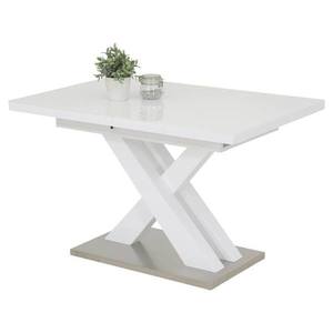 Sconto Jedálenský stôl VILERA T biela vysoký lesk/strieborná vyobraziť