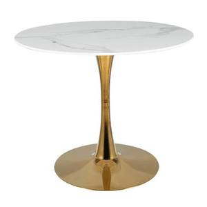 Sconto Jedálenský stôl ISPIRU biely mramor/zlatá vyobraziť