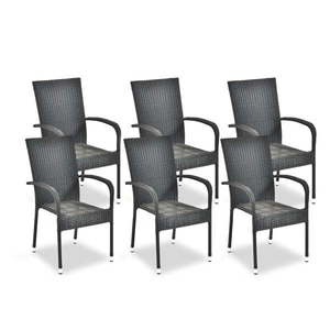 Čierne plastové záhradné stoličky v súprave 6 ks Paris – Bonami Essentials vyobraziť