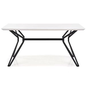 Stôl Pascal 160 Mdf/Oceľ – Biely/Čierna vyobraziť