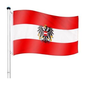 Vlajkový stožiar vrátane vlajky Rakúsko - 650 cm vyobraziť
