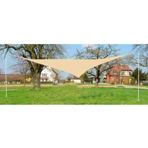 Trojuholníková tieniaca plachta proti slnku 3, 6 m, béžová vyobraziť
