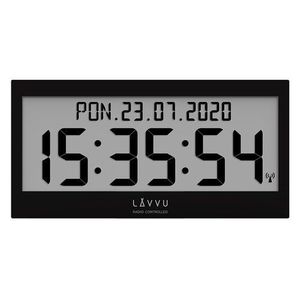 Čierne digitálne hodiny s češtinou LAVVU MODIG riadené rádiovým signálom LCX0011 vyobraziť