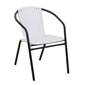 KONDELA Bergola záhradná stolička biela / čierna vyobraziť